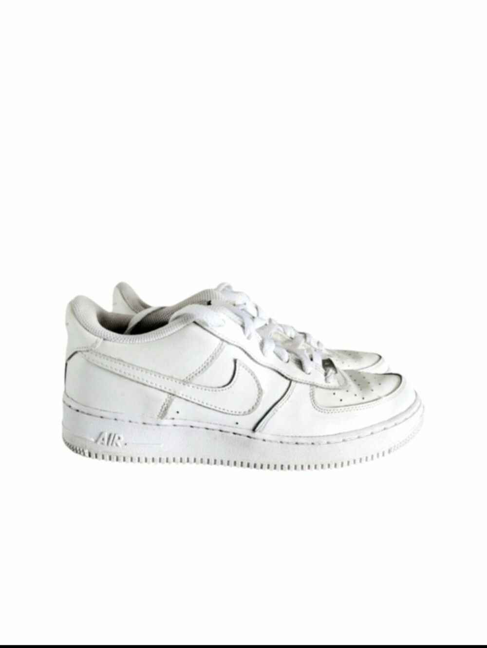 Nike Air Force AF1 White Leather Athletic Tennis Shoe Sneaker Big Kid Youth 7 7Y